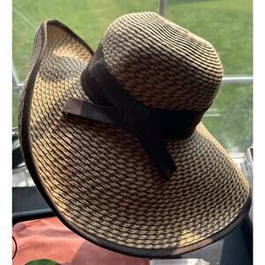 Obagi Medical Wide Brimmed Beige Brown Tweed Sun Hat One Size SPF